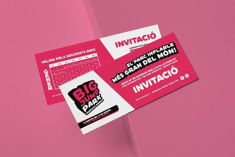 Invitaciones de Big Jump Park en rosa
