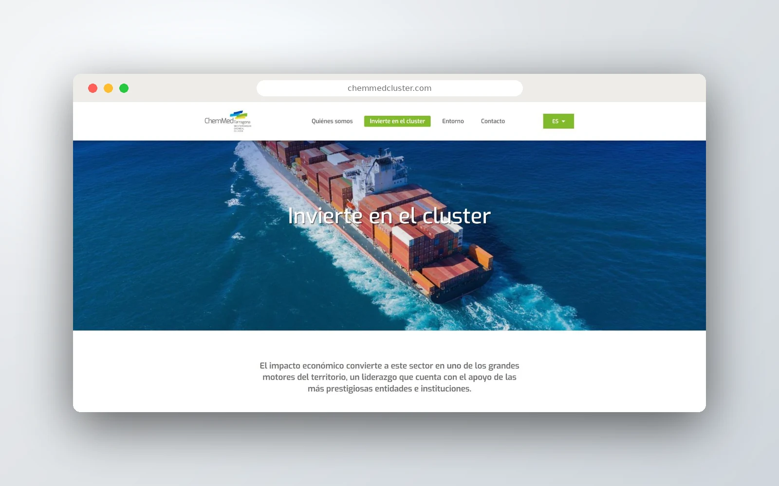 Página Invierte en el clúster de la web de ChemMed