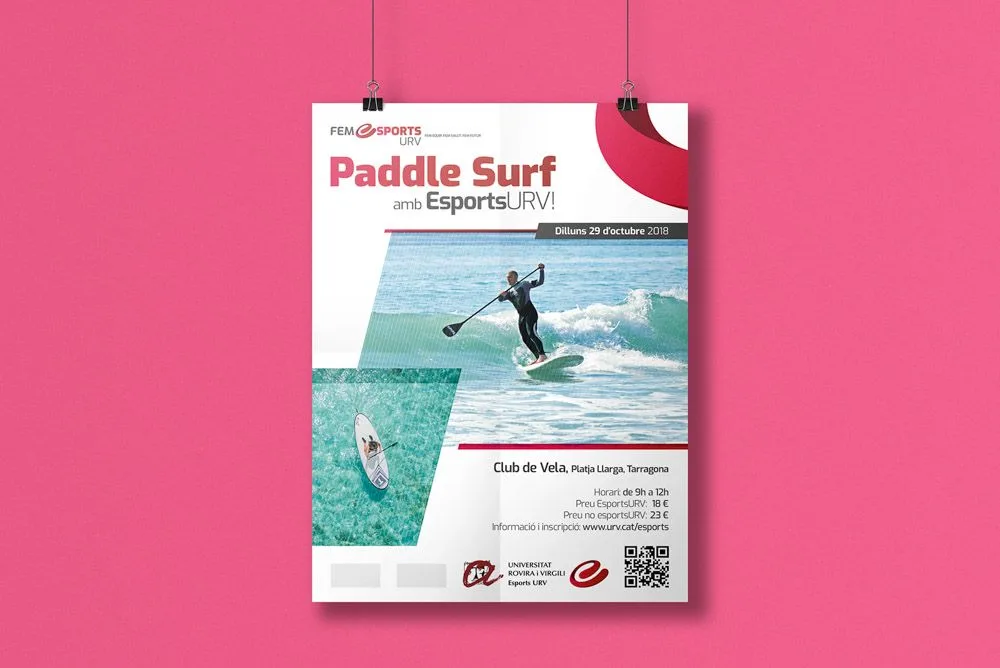 Cartel de la actividad de paddle surf de Esports URV