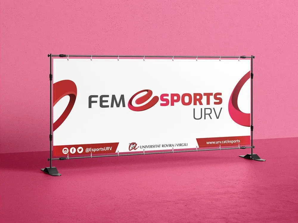 Lona promocional de Fem Esports URV