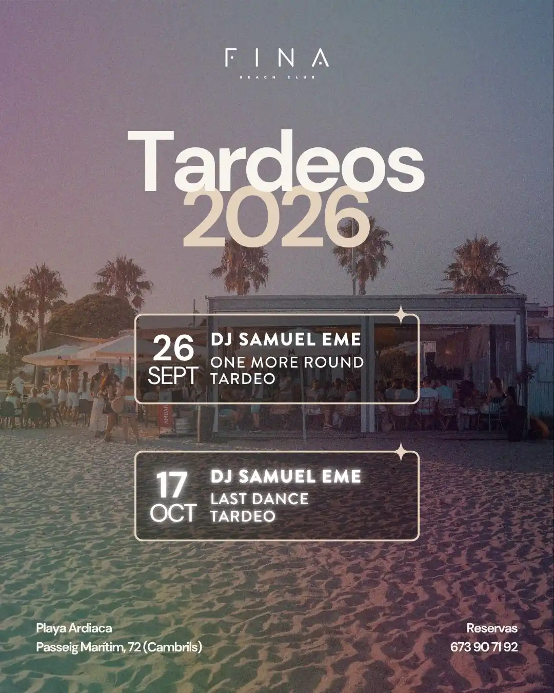 Programación de tardeos 2026
