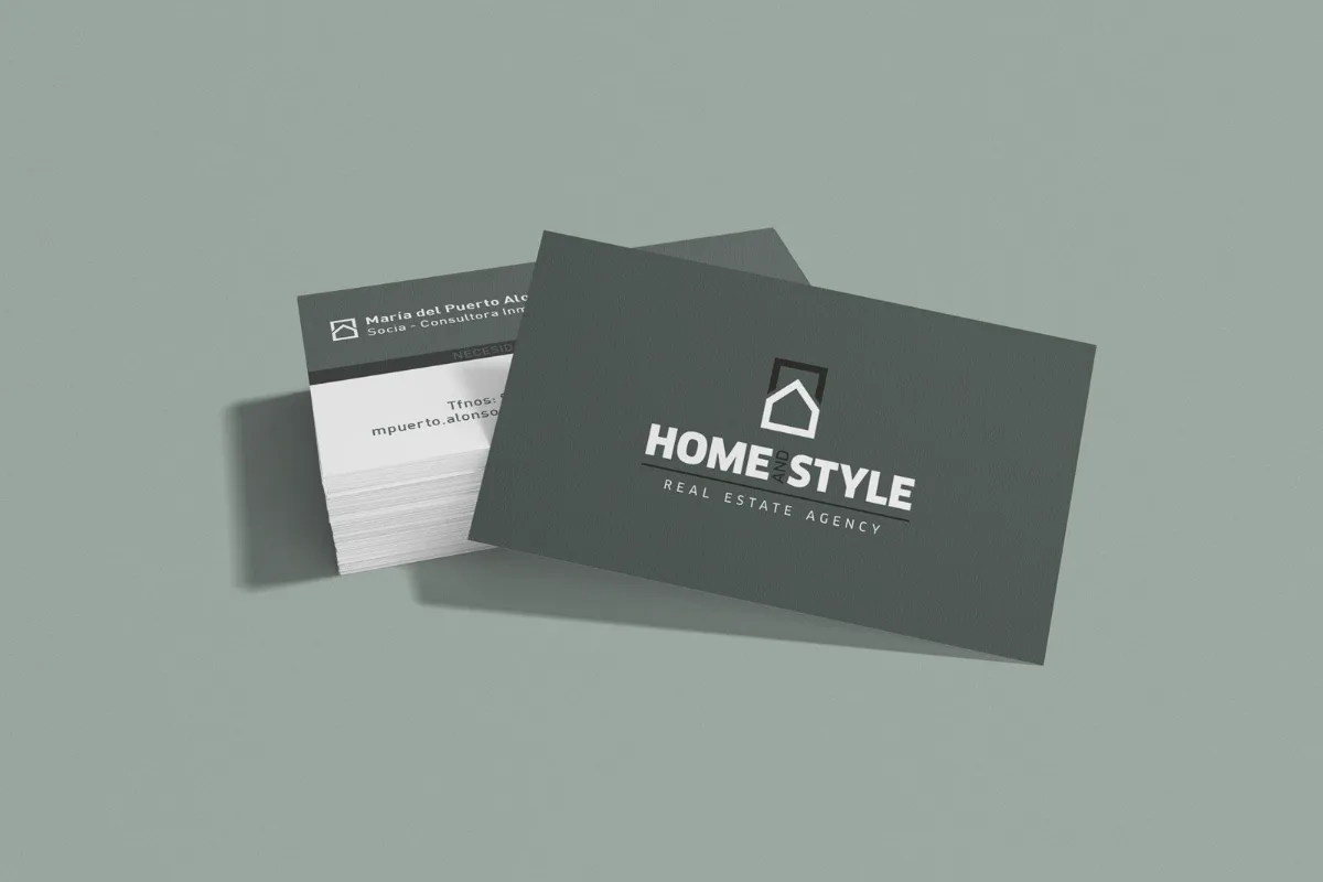 Tarjetas de visita de Home and Style, anverso y reverso
