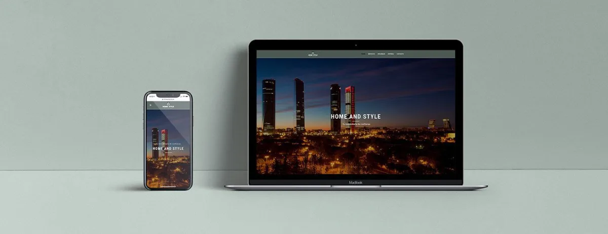 Web de Home and Style en un portátil y un móvil