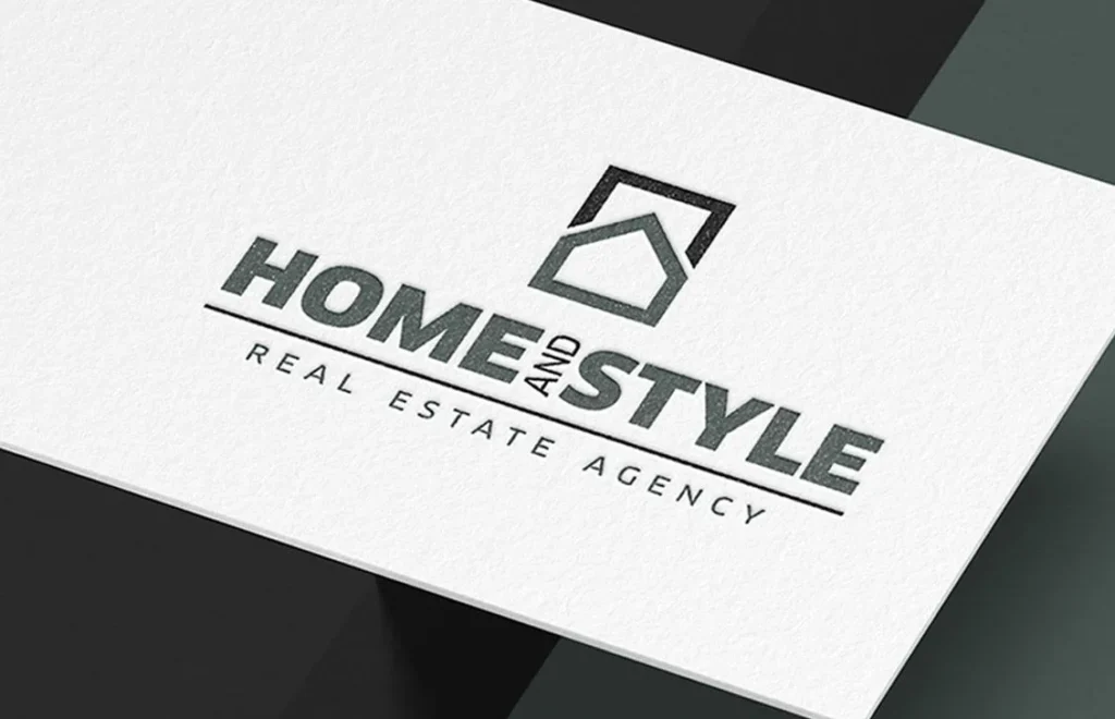 Logotipo de Home and Style impreso sobre papel blanco