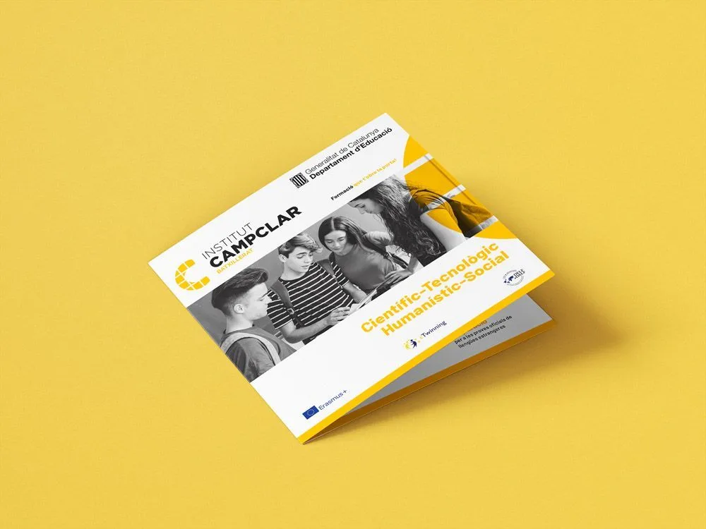 Díptico del Institut Campclar en amarillo