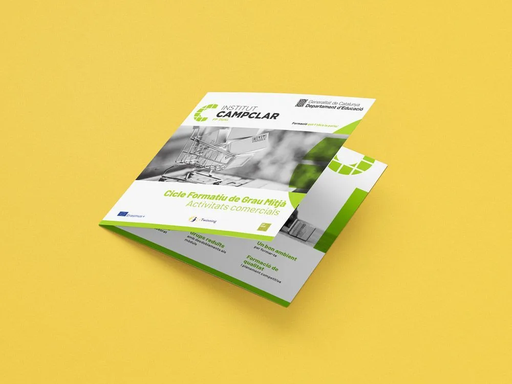 Díptico del Institut Campclar en verde