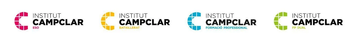 Variantes del logotipo del Institut Campclar para ESO, Batxillerat, Formació Professional y FP Dual