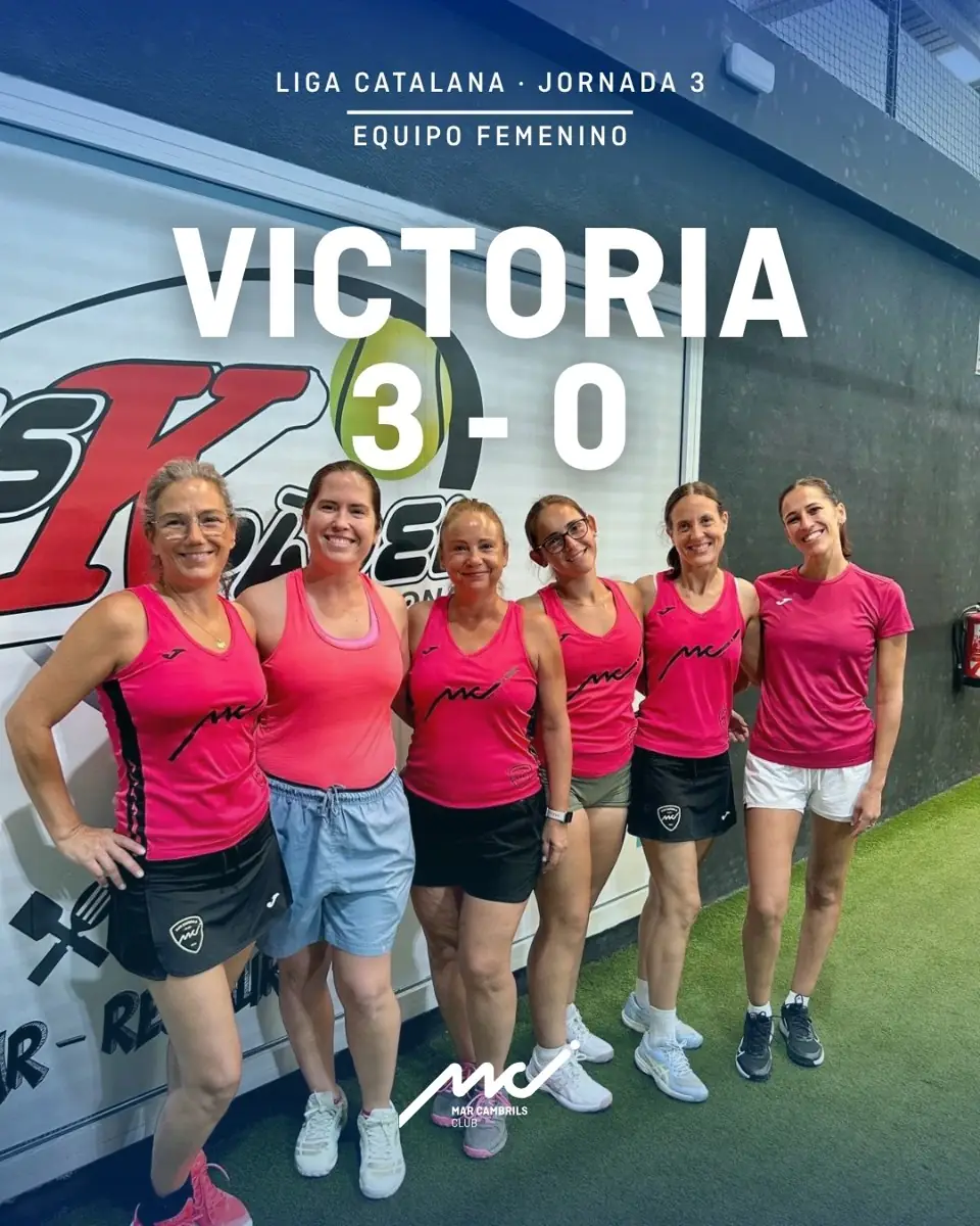 Publicación del equipo femenino celebrando la victoria 3-0 en la Liga Catalana
