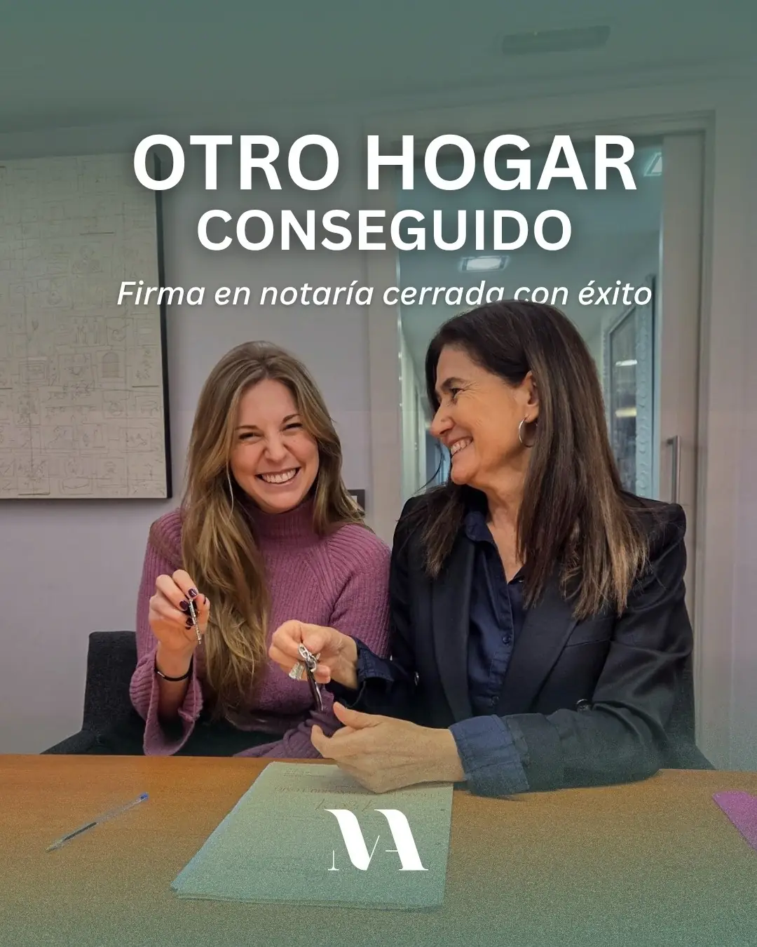 Publicación «Otro hogar conseguido» con entrega de llaves en notaría