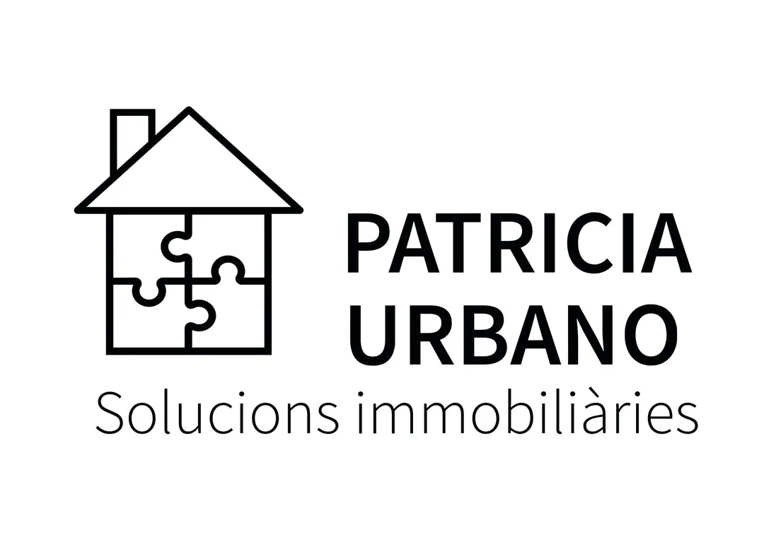 Logotipo de Patricia Urbano Solucions immobiliàries en negro sobre fondo blanco
