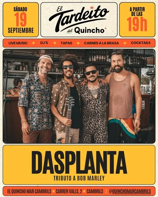 Cartel de El Tardeíto: Dasplanta, tributo a Bob Marley