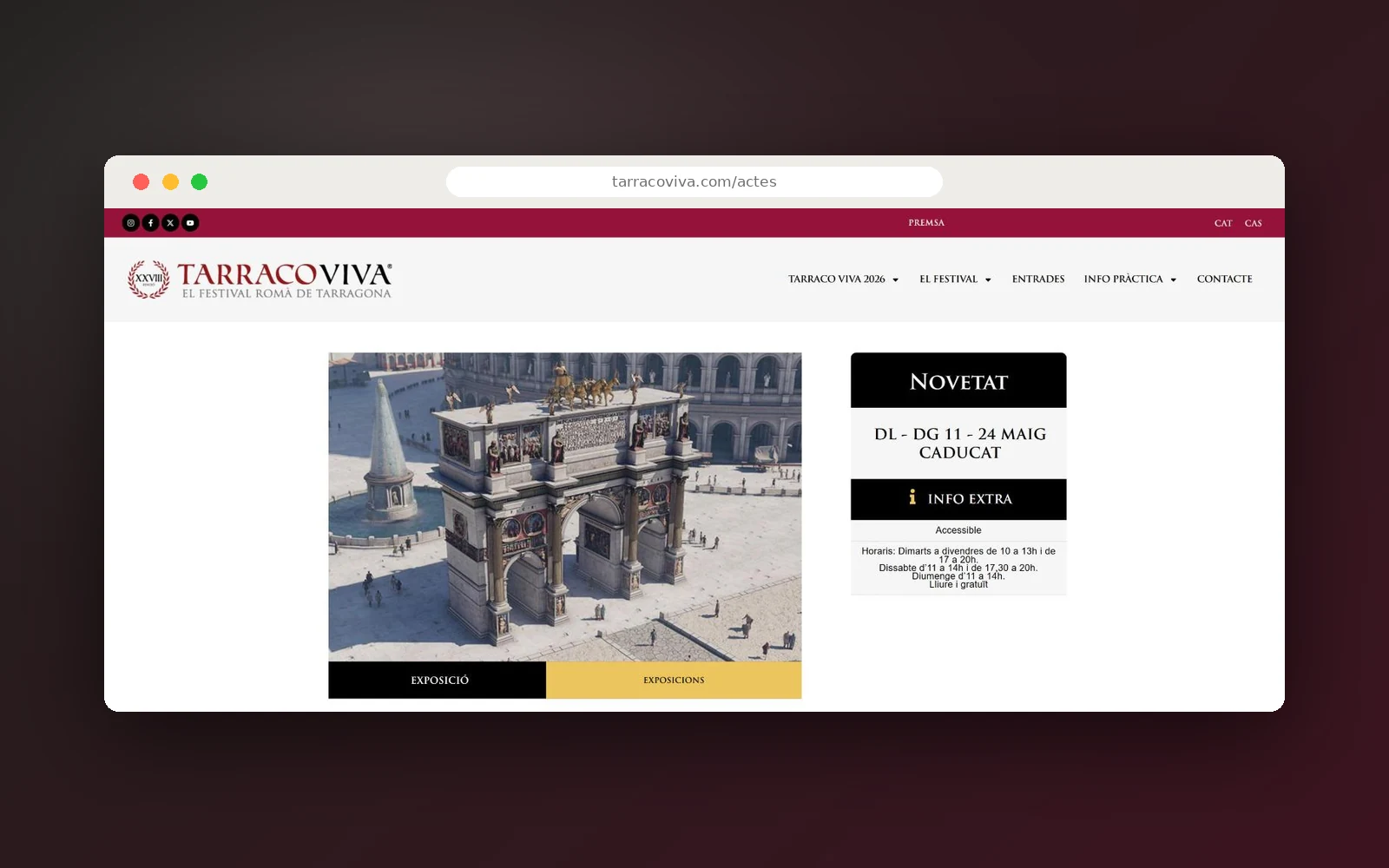 Ficha de actividad en la web de Tarraco Viva