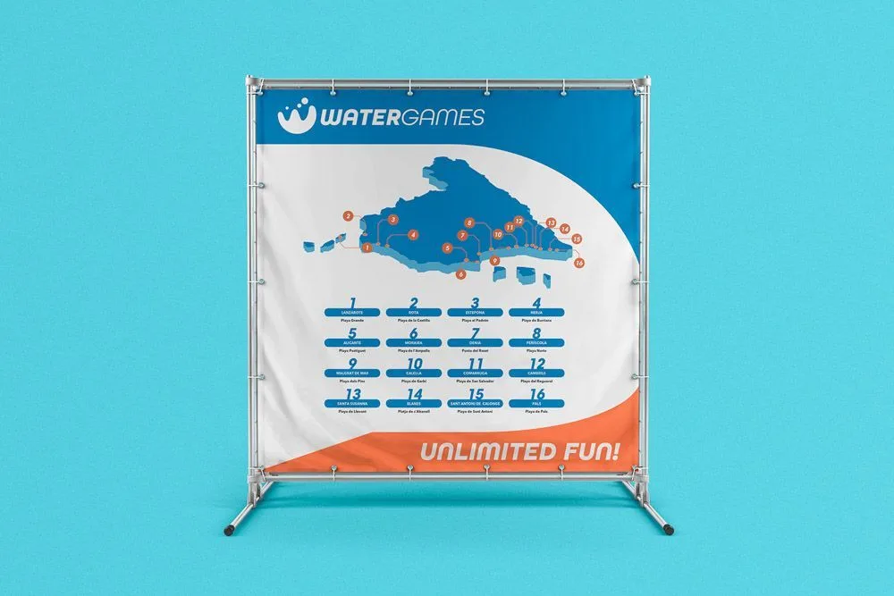 Roll-up de Water Games con mapa de ubicaciones